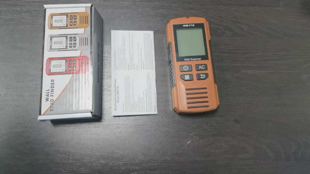 جهاز كشف المعادن المحمول 6 في 1 بشاشة الدقة، لكشف أسلاك التيار المتردد الحية والخشب